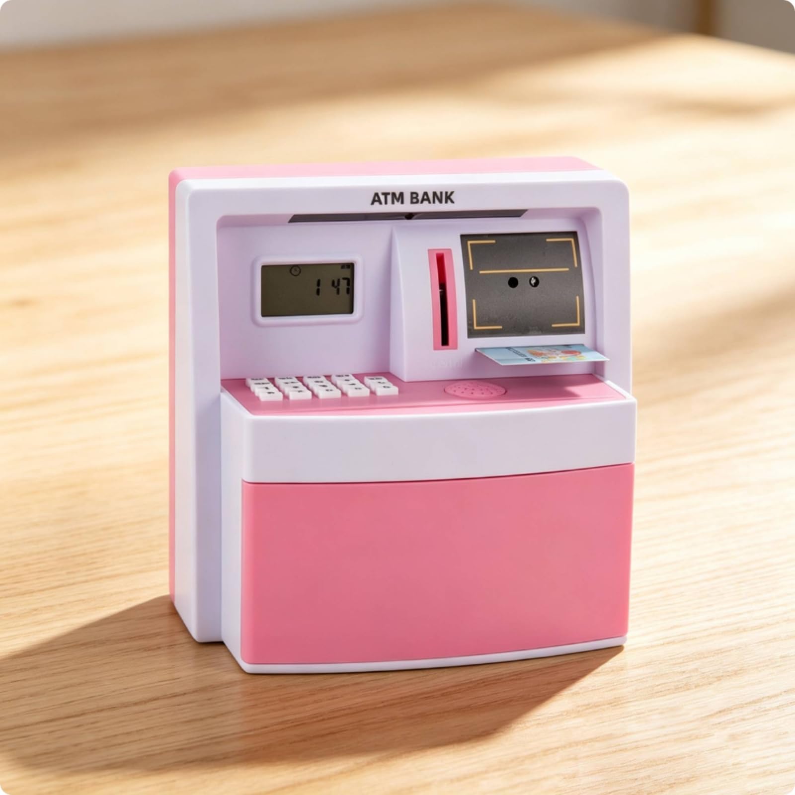 Tirelire Électronique à Code Sécurisé Tirelire avec Verrouillage à Code Automatique Distributeur Billets Jouet pour Enfants, Bureau, Bleu X10 Modèle À Piles, Style Simple
