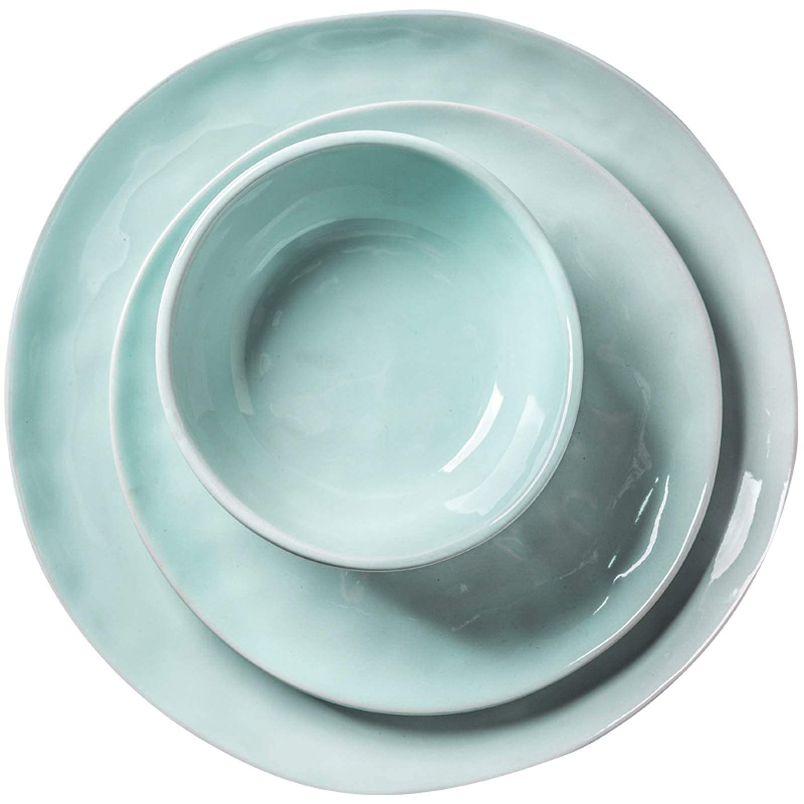 Elegancki zestaw obiadowy z porcelany w stylu pałacowym odporny na odpryski – eleganckie talerze do jadalni i stylowa zastawa stołowa do użytku domowego i restauracyjnego 16-częściowy zestaw