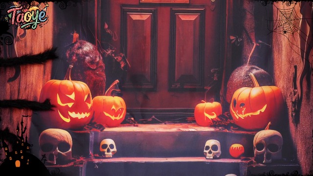 Halloween Türabdeckung Mit Geistern & Fledermäusen - Grusel Dekoration Für Tür Oder Zaun