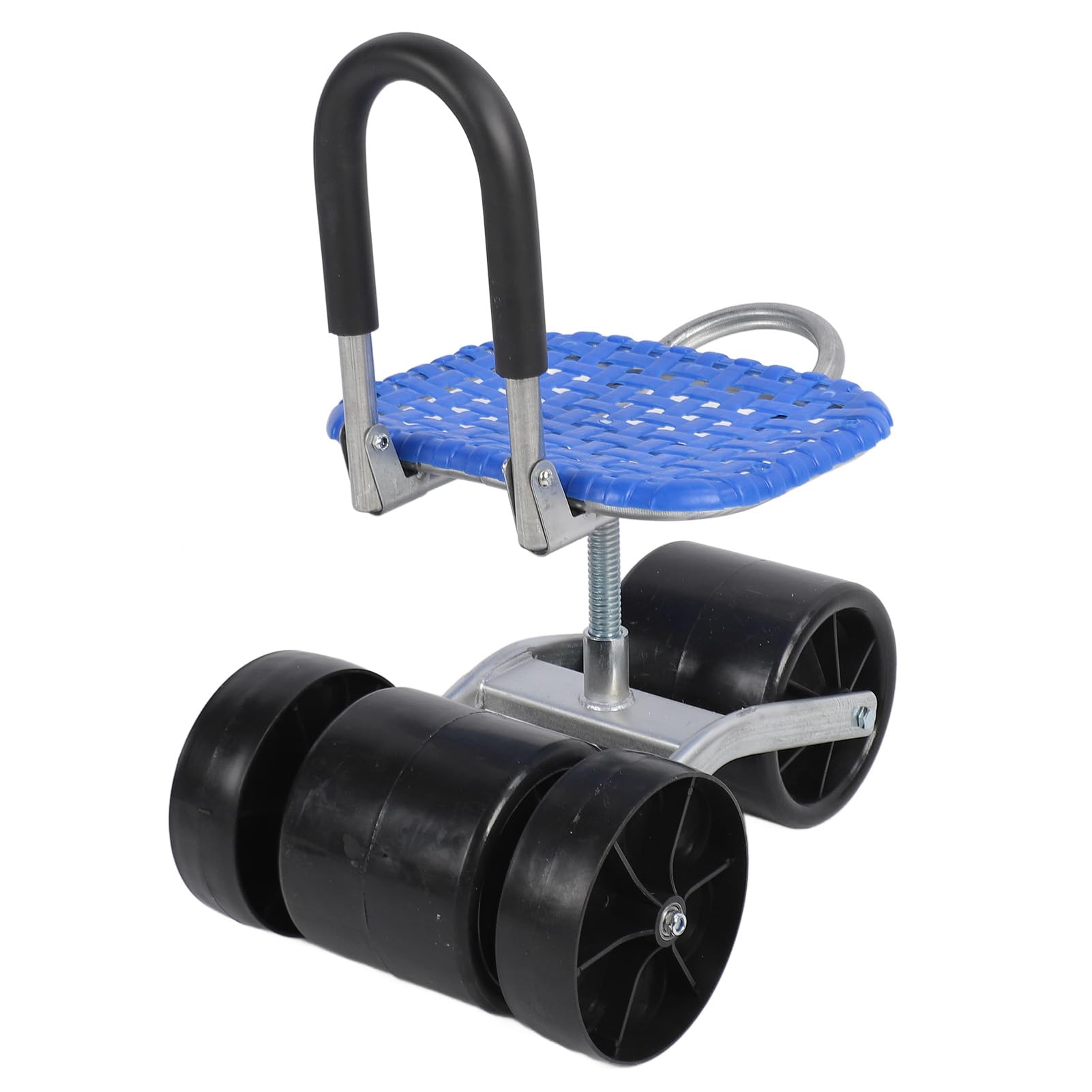 Haofy Sgabello da Giardino con Ruote Sedile Girevole a 360 Gradi con Ruote Telaio in Acciaio Zincato PP Vassoio Porta Attrezzi per Comode attività di Giardinaggio Progetti in Serra su Terreni Agricoli