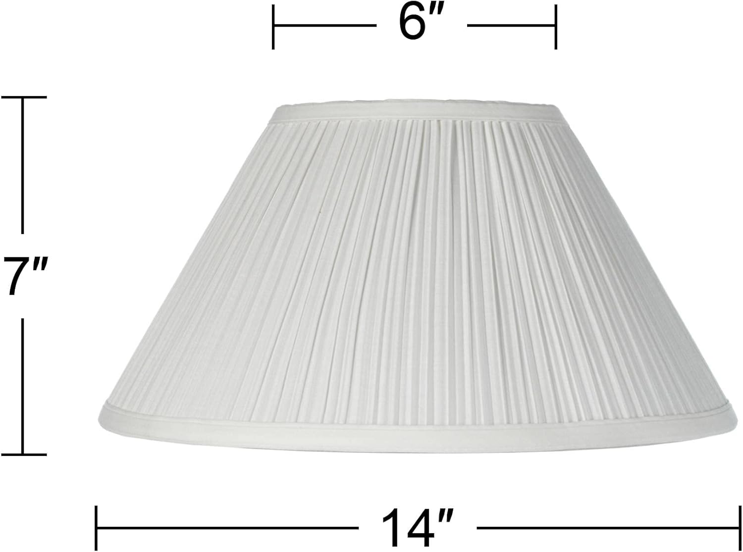 Ivory Mushroom Pleated Large Lamp Shade (Pre-Assembled) 6" Top x 14" Bottom x 7" High x 8" Slant (Spider) Replacement with Harp and Finial - Springcrest