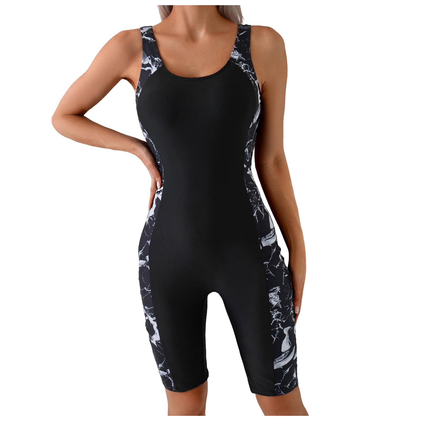 Generico Costume da Bagno Intero Donna Costume Piscina Donna da Bagno 1 Pezzo Intero Aperto sul Retro competitivo Spiaggia Estate Beachwear Costumi Asciugatura Rapida Allenamento Costumi in Piscina