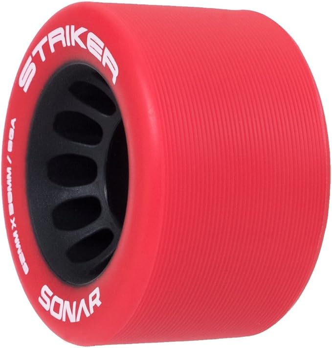 Riedell Skates Sonar Striker 62mm Indoor Skate Wheels (Set of 4) (Red) Sports