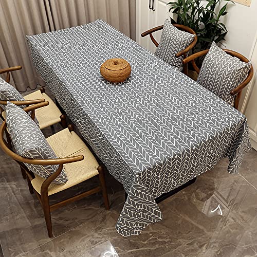 Nappe à rayures grises en tissu lin noble pour table basse de prestige - 3