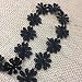 5 Yard Lot, Margarita Daisy Flower Venise Lace Trim, Gorgeous, Black, 1"