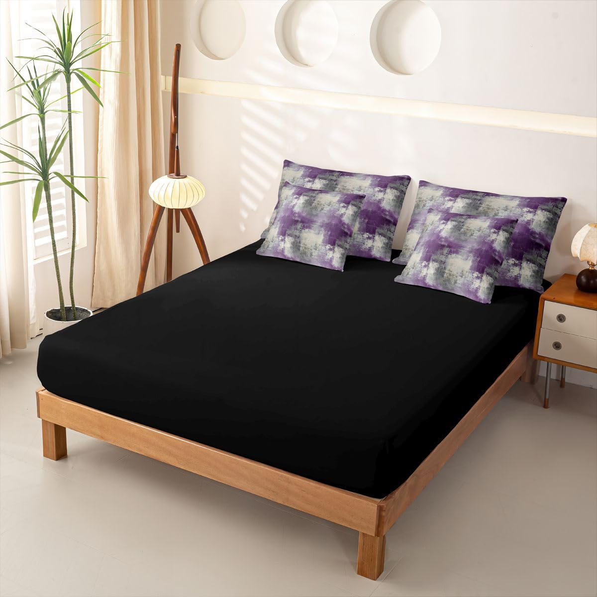 Loussiesd Set di biancheria da letto con copripiumino per letto singolo, 7 pezzi, motivo geometrico, arte ombré, per bambini, ragazzi e ragazze, con copripiumino, lenzuola, federe, federe