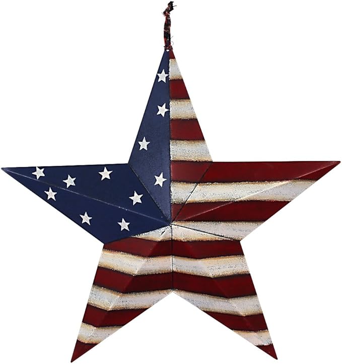 Patriotic Barn Star Metal Wall Decor Indoor Outdoor Wall