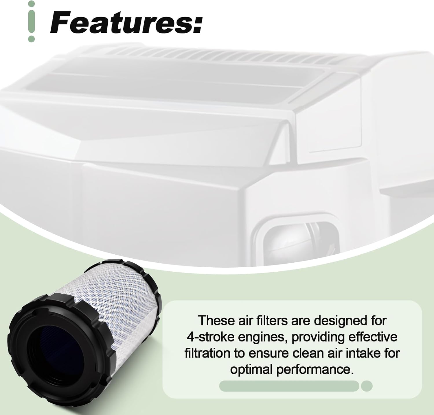 2 PCS Air Filter Compatible with Kawasaki FT691V FT730V FT730 FT651V 4 Stroke Engine for Lawn Mower Replace 11013-0807