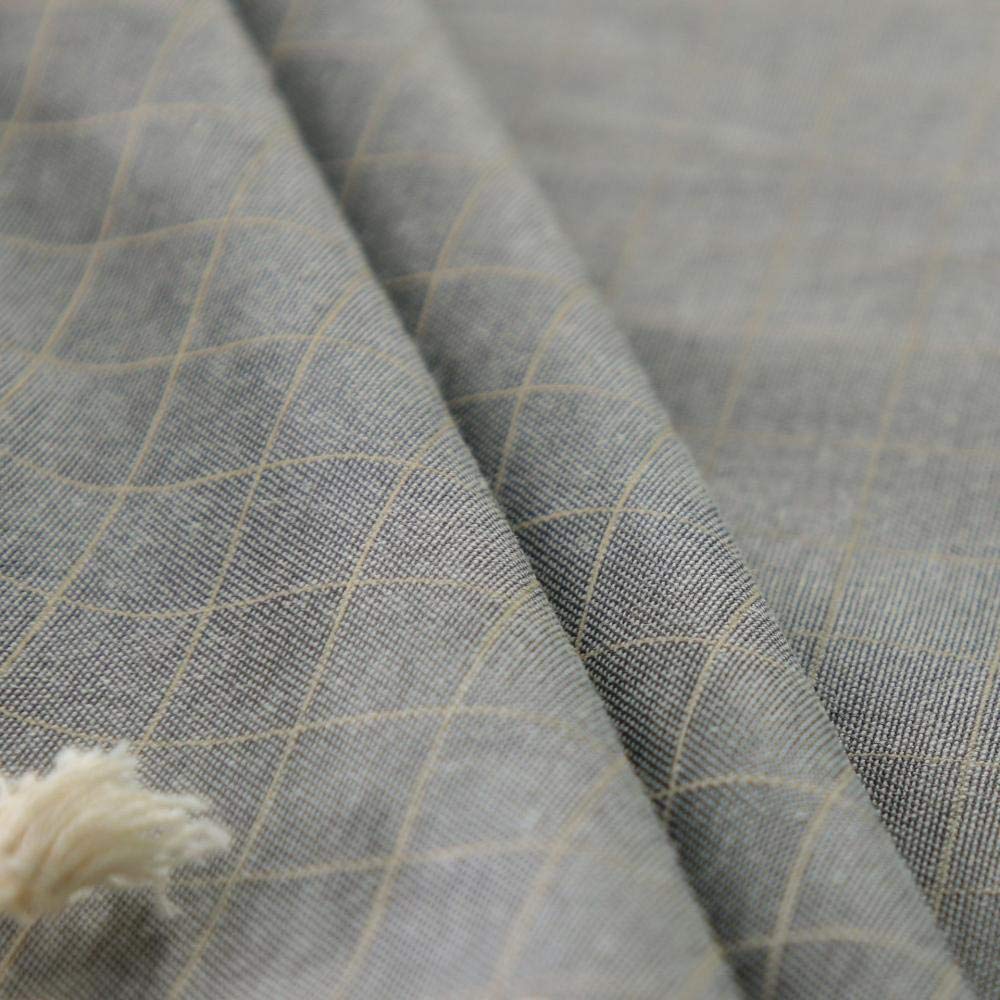 Antitache Lavable Nappe Rectangulaire Linge de Coton Nappes Tissu de Table Ornements Design Gris 140 × 240cm