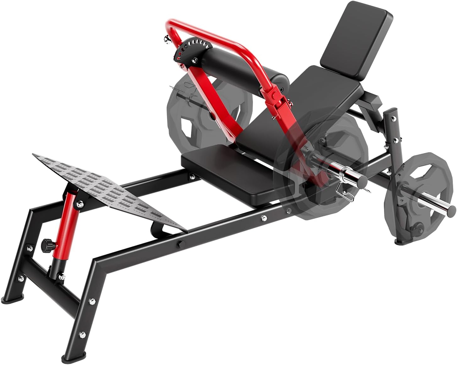 Hip Thrust Machine, 900LBS Capacity Plate-Loaded Glute Bridge Machine with Weight Holder Adjustable Footboard, Heavy Duty Butt Exercise Equipment for Glute Muscles Building and Butt Shaping