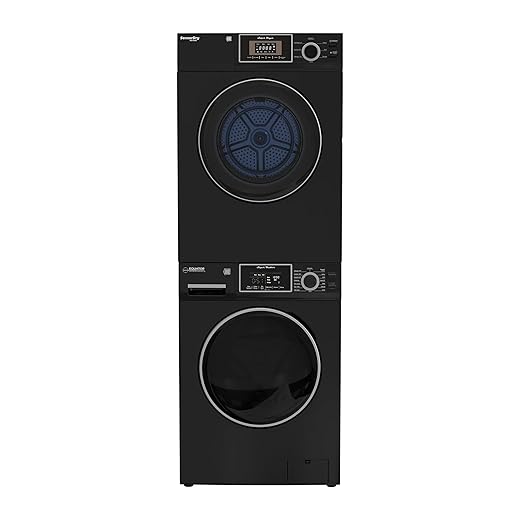 Equator COMPACT STACKABLE LAUNDRY Washer EW 822 1.57cf + Dryer ED 866 3.1cf 110V (Black)