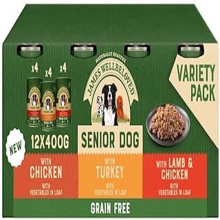 James Wellbeloved Senior Getreidefrei im Laib 12 Dosen, hypoallergenes Nassfutter für Hunde, 1er Pack (12 x 400 g) product image