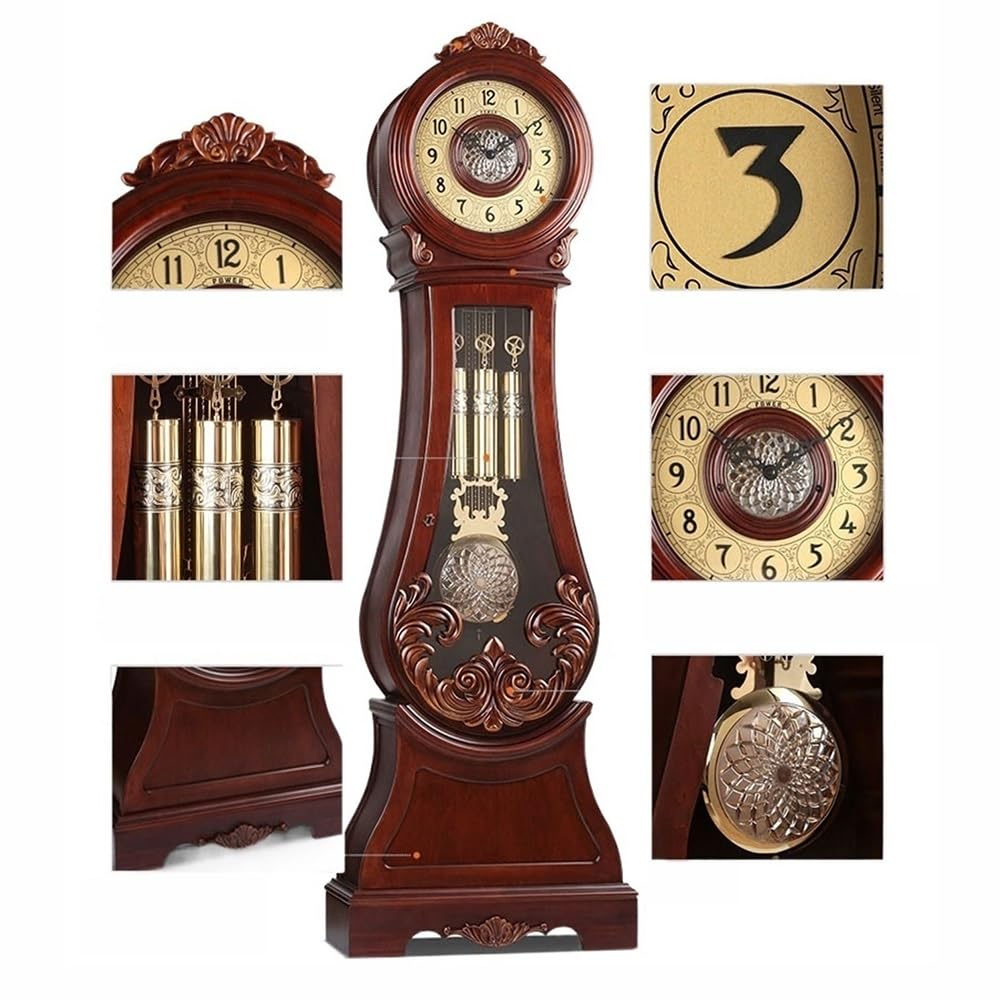 Decorativo Reloj de pie retro musical mecánico estilo chino para la oficina | Reloj de piso Reloj de sala de estar