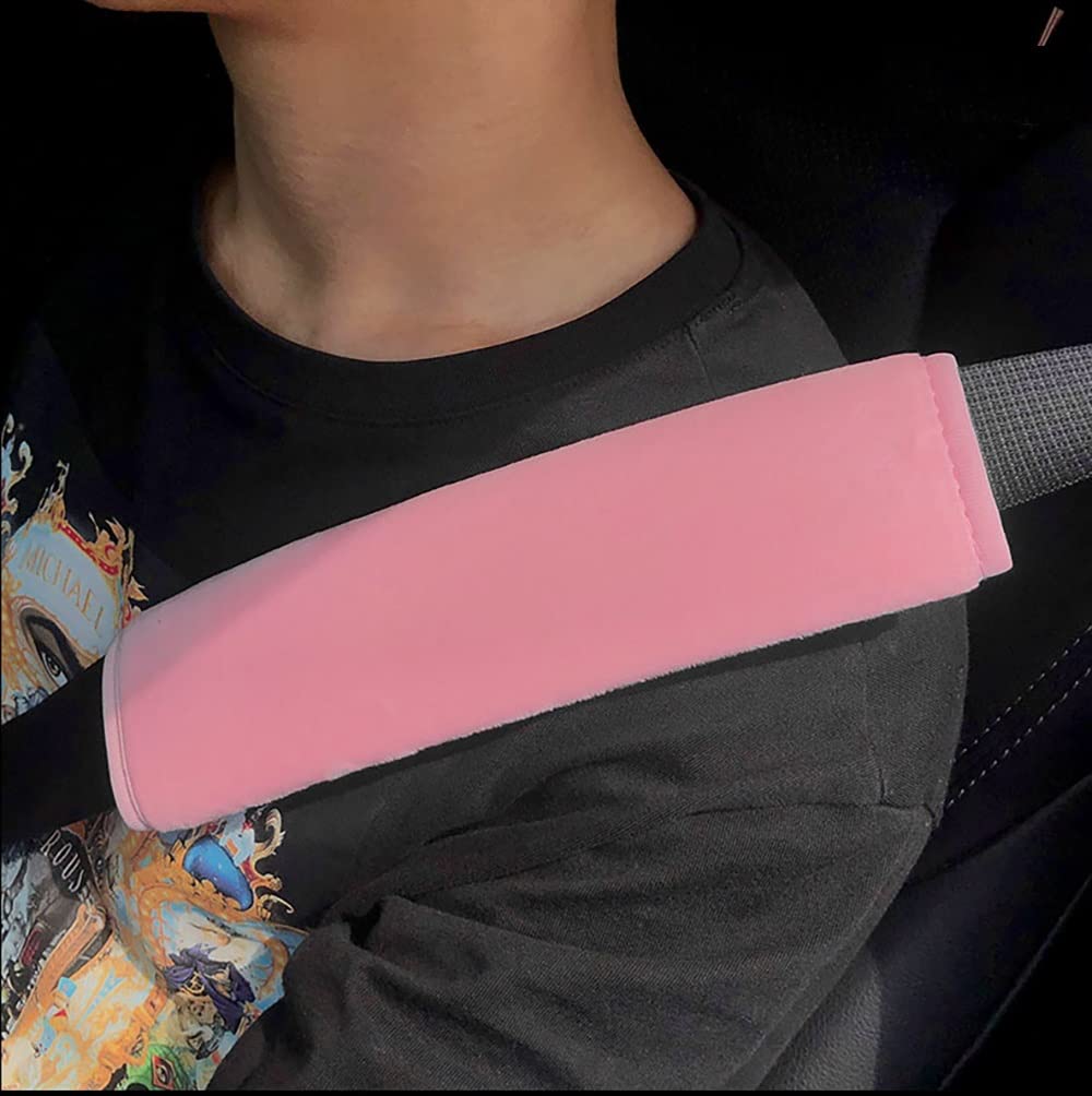 SENYAZON2 Pack Universal Seat Belt Pads Shoulder Strap Pads for Car and Bag, Soft Comfort, Relieve Shoulder Pain, Protect Your Neck and Shoulder (pink)