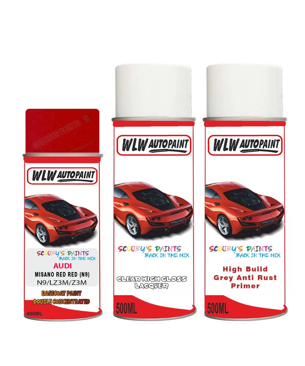 Scoobys Paints Back In The Mix Misano Red Red Aerosol Spray Paint For Audi A4 Cabrio 1995-2019 Primer Undercoat With Lacquer 400Ml