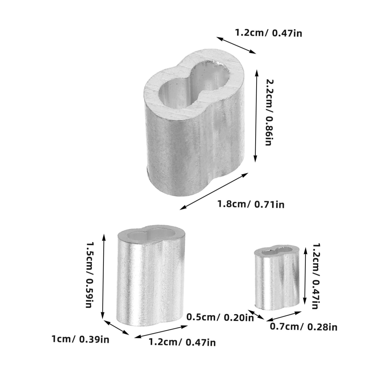 KICHOUSE Wire Rope Crimping Loop Sleeves 150pcs Aluminum Crimping Sleeves for Wire Cable Clamps Easy to Use
