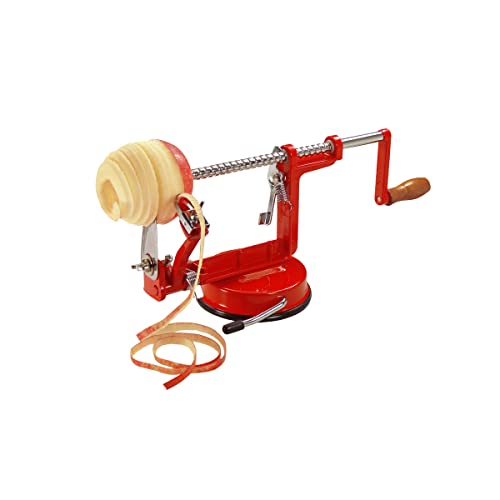 La Bonne Graine - Pèle-Pommes Manuel à Ventouse La Bonne Graine – Épluche, Tranche et Étrognage Rapide – Inox & Acier – Stable et Résistant – Accessoire Cuisine Traditionnelle