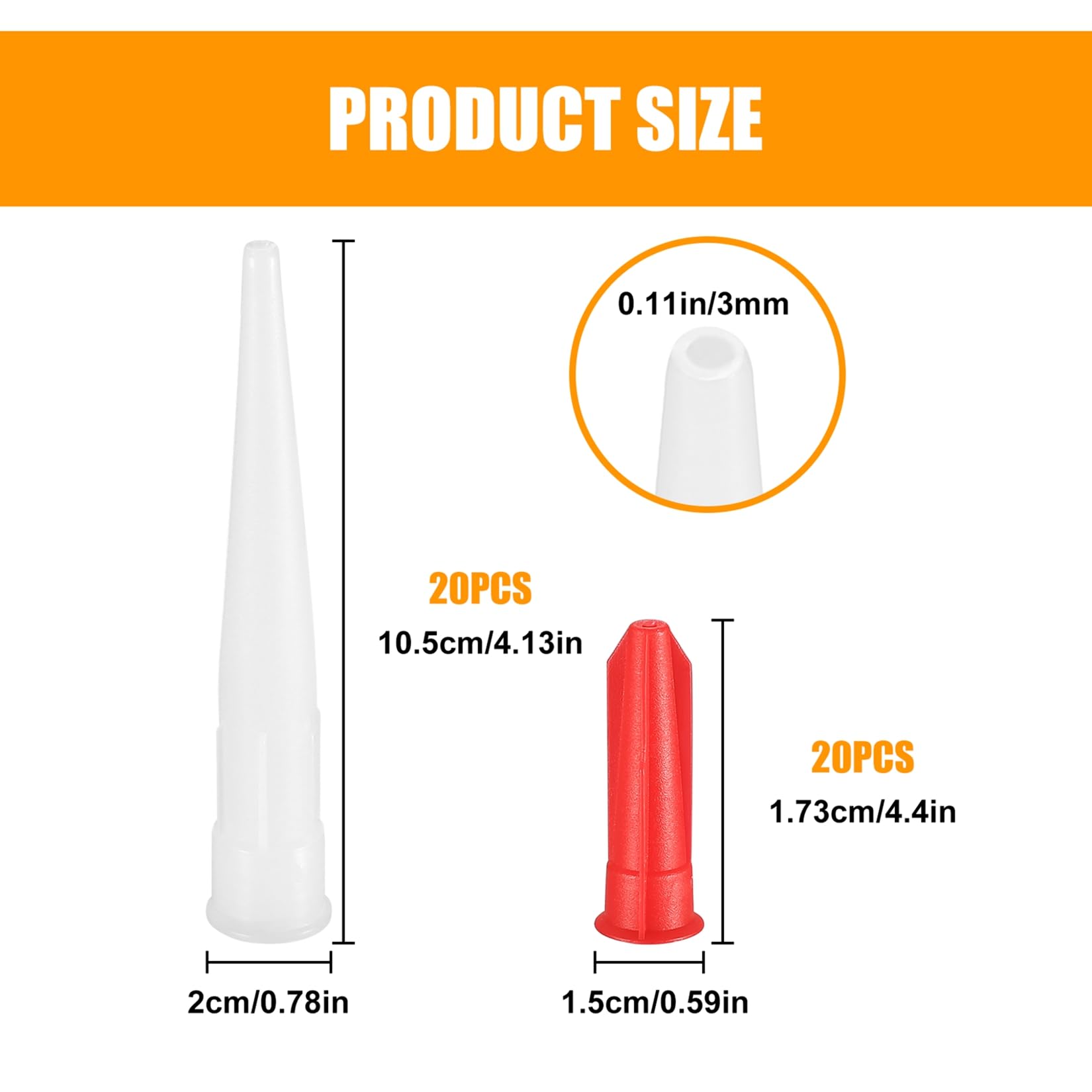 Nadisean 20Pcs Silicone Nozzles With 20 Screw Caps, 10 White Sealant - View #10