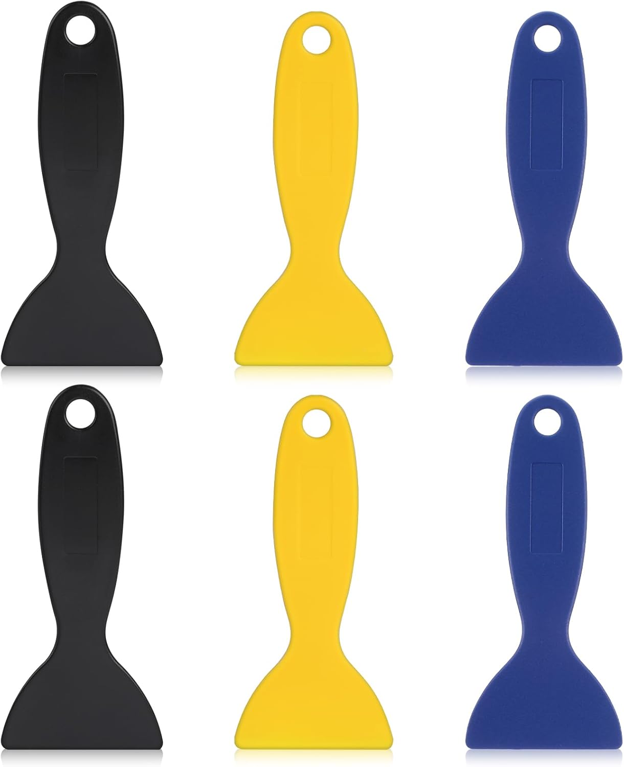 Plastic Spatula Paint Scrapers, 6 Pcs Flexible Plastic Scraper Putty Knife Scraper Paint Spatula Sticker Installation Tool Putty Scrapers for 3D Printer Resin Bubble Removal Patching Decal Spackling