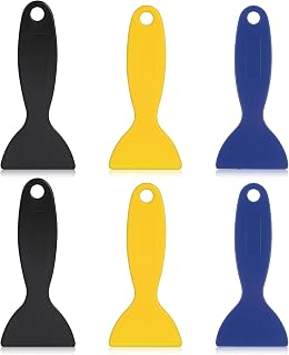 Plastic Spatula Paint Scrapers, 6 Pcs Flexible Plastic Scraper Putty Knife Scraper Paint Spatula Sticker Installation Tool Putty Scrapers for 3D Printer Resin Bubble Removal Patching Decal Spackling