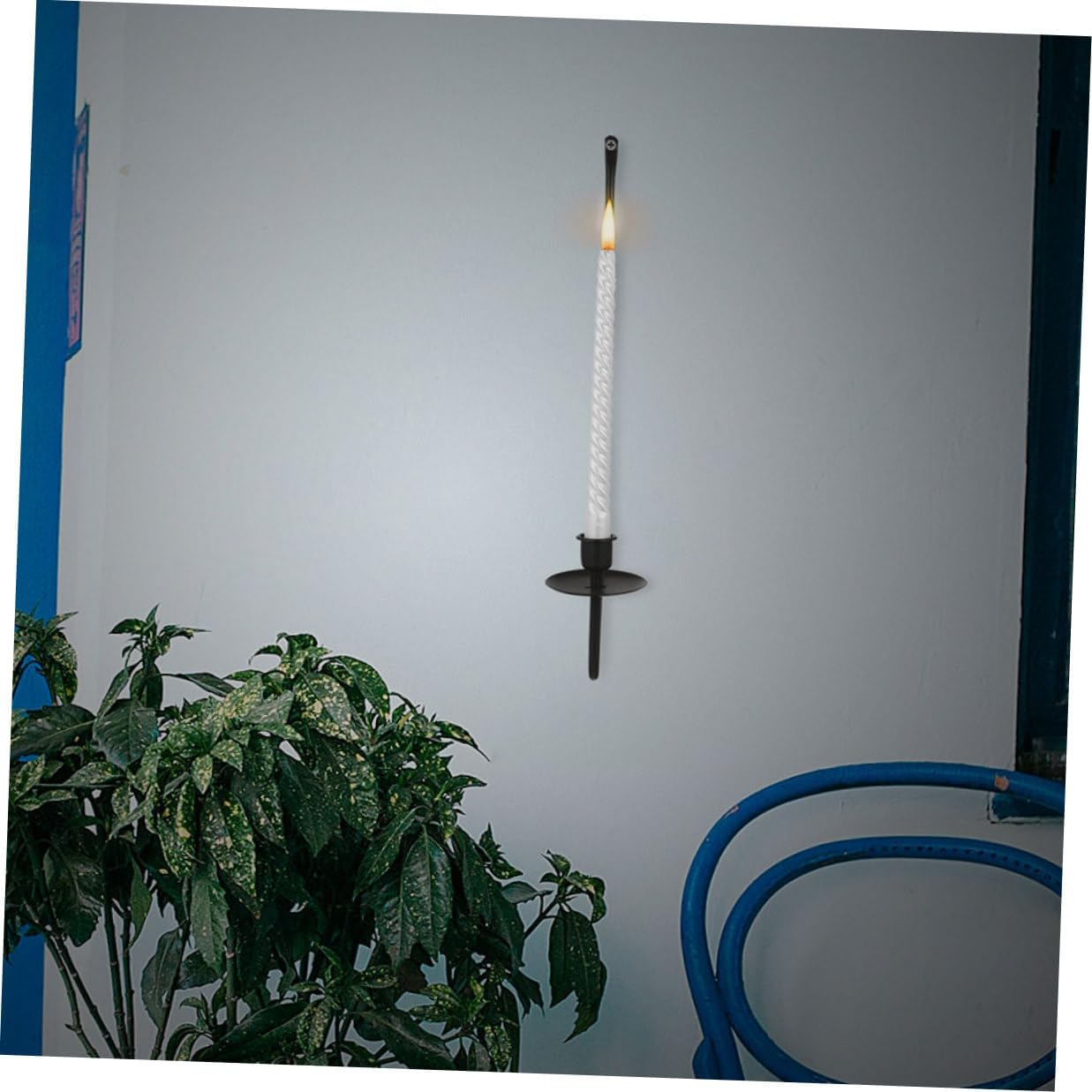 4pcs Metal Wall Candle Sconces for Taper Candles, Black