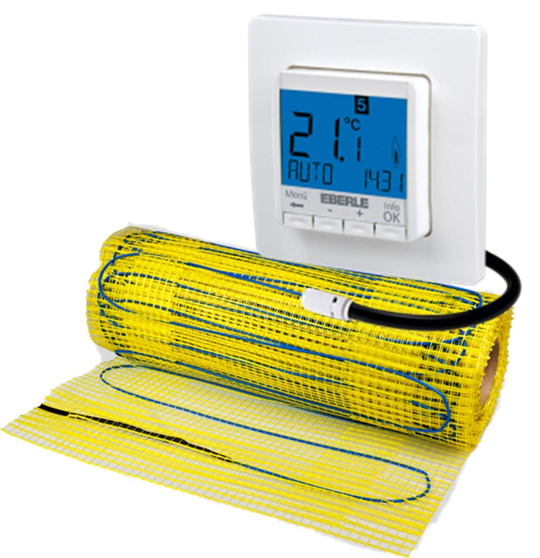 Chauffage au sol électrique 160 W/m2 avec trame 50 cm et thermostat programmable