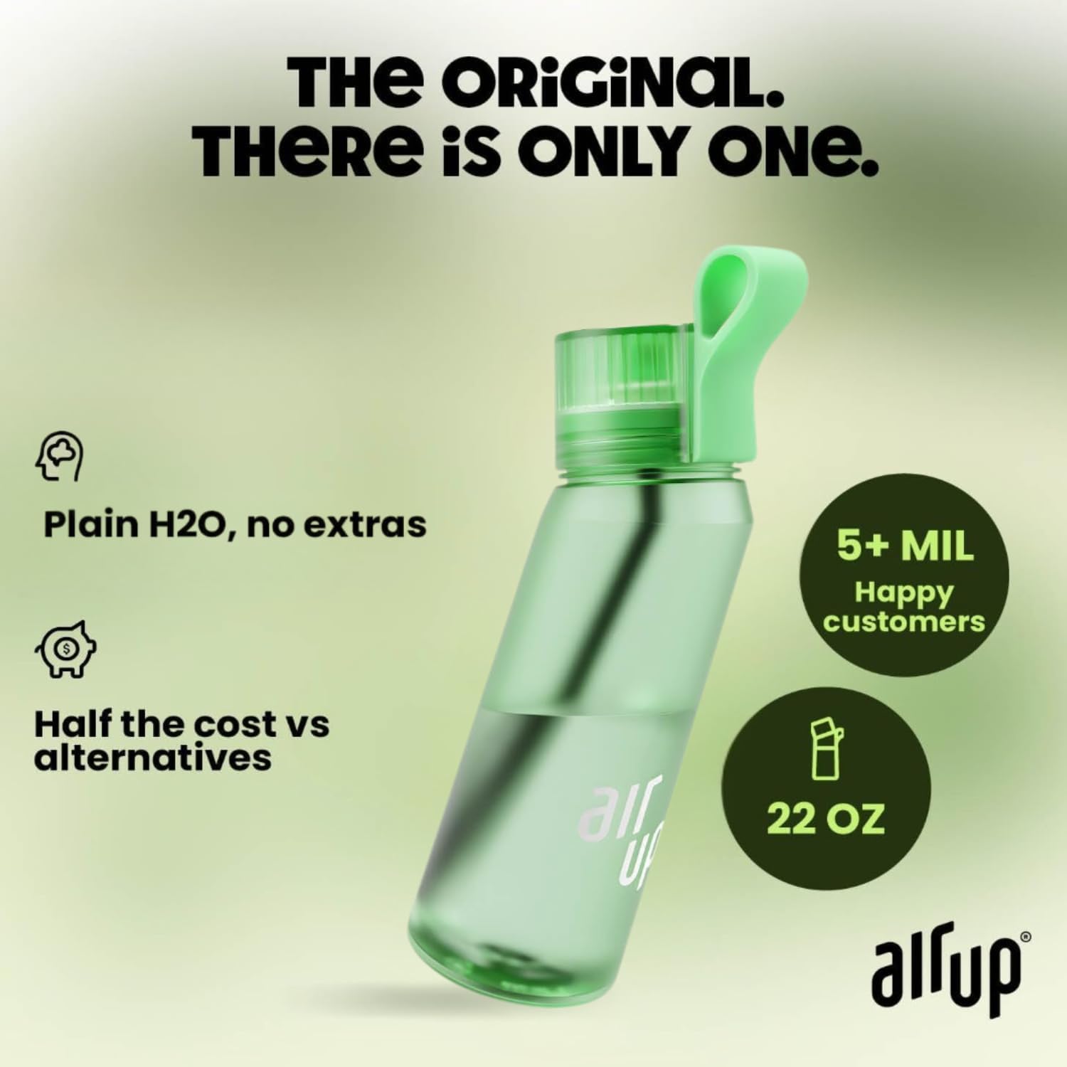 air up® water bottle (22 oz) for school, sports, gym | includes 5 scent pods & straw | flavored bottle in green – also for kids, boys, girls | no calories, sugar-free and suitable for carbonation - Image 4