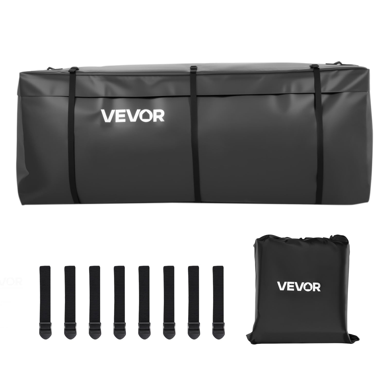 VEVOR Borsa da Trasporto per Gancio di Traino 1520 x 607 x 610 mm Borsa da Carico Resistente per Stoccaggio sul Cassone del Camion con 8 Cinghie Rinforzate, per Cestini da Gancio per Auto e Furgoni
