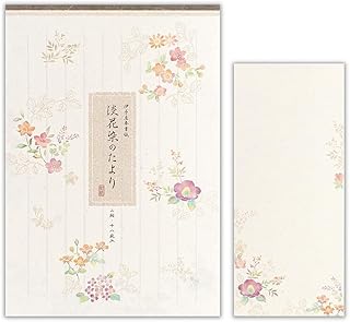 エヌビー社 佳乃 淡花染のたより 便箋・封筒セット | 【便箋】２柄アソート 18枚入 b5 相当 縦書き 和紙 【封筒】6枚入 長形4号封筒