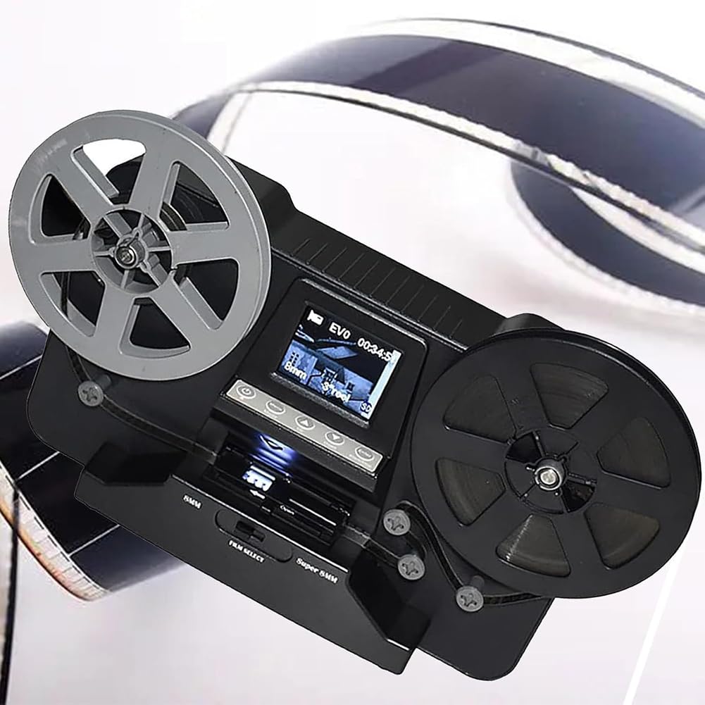 KK-GAL Old School Film Scanner, Digital Negatives Film and Digitizer with Display Screen, Converts 8Mm & Super 8 Films to JPEG Images, Nostalgic Slide Scanner, Film Negative Scanner Slide Viewer