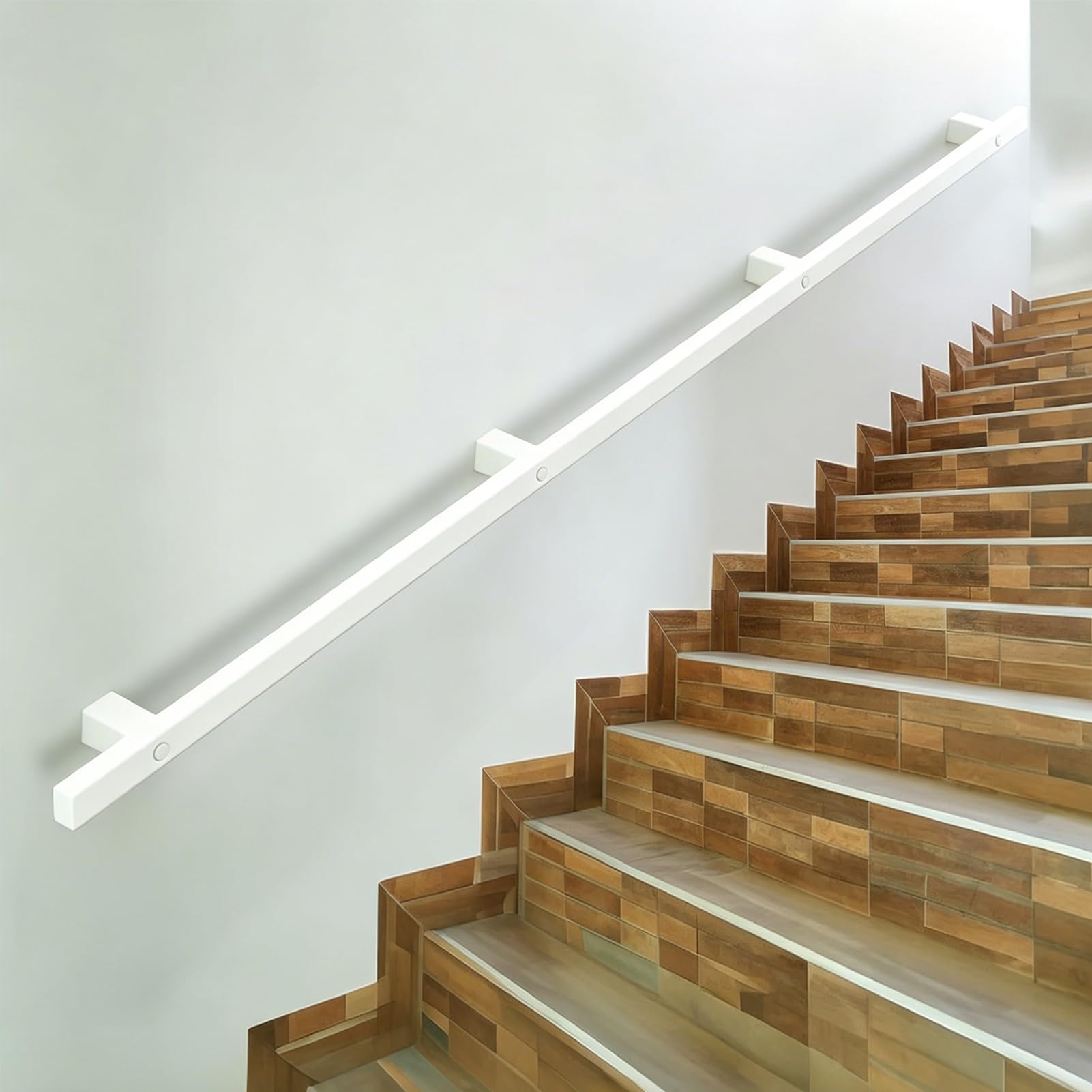 Drsyffsup One Color 30Cm-600Cm Stair Handrail For Indoor And Outdoor, Non-Slip Wrought Iron Banister Railing, Heavy Duty Safety Wall Mounted Staircases Handrails For Elderly, Kids, Disabled(11.5Ft/350Cm)