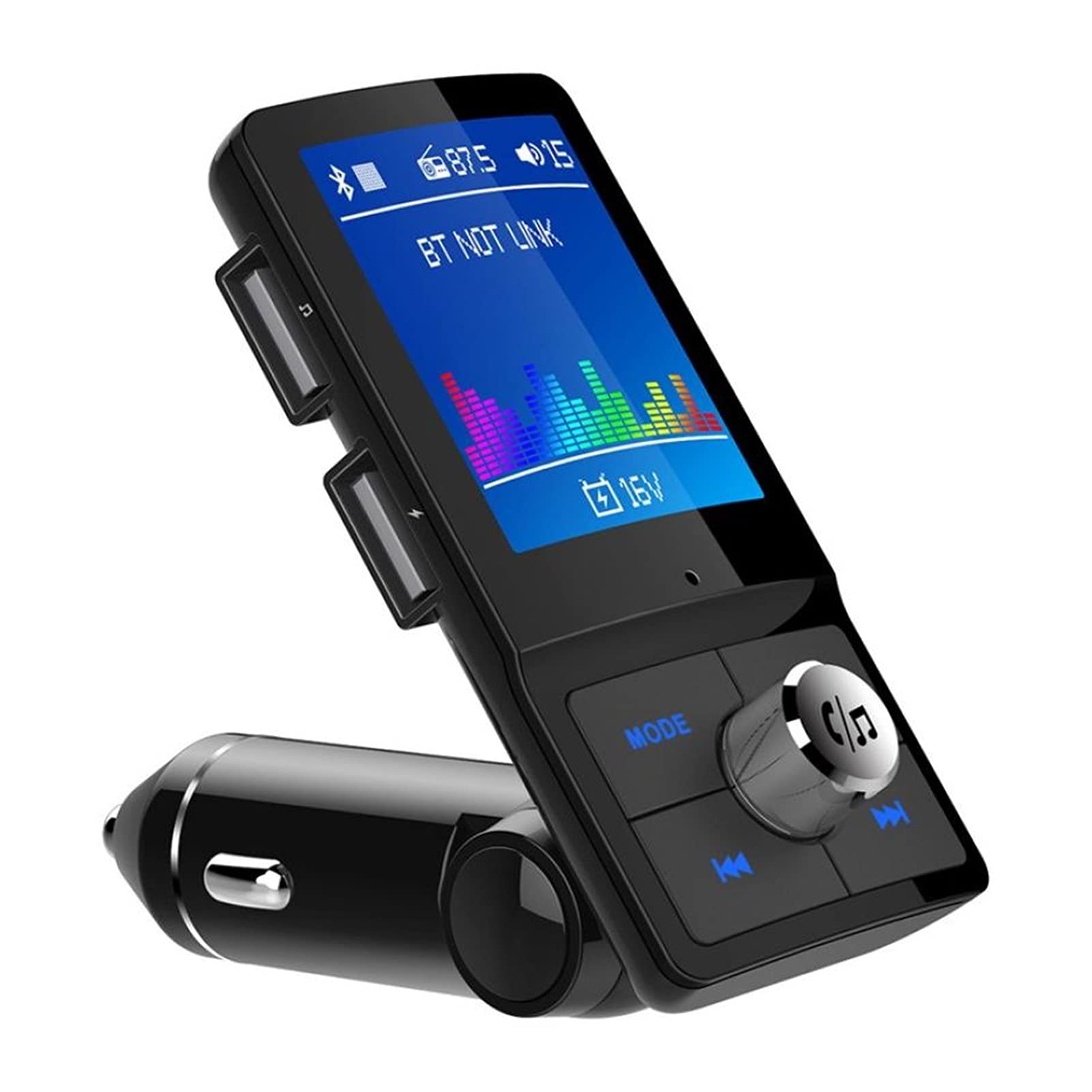 Adattatore Audio Bluetooth. Schermo da 1,8 Pollici Dual Dual USB One Touch rispondendo a Sette Lingue Trasmettitore Auto FM TRASMETTORE VELOCK VELOCK VALUTATORE Auto Charger Kit Bluetooth 4.2