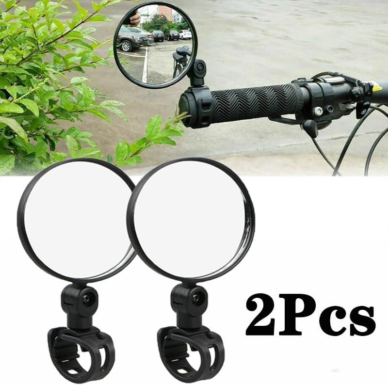 Motorcycle Mirrors Universal Bicycle Mirror Handlebar Rearview Mirror for Bicycle Motorcycle 360 Rotation Adjustable for Bike Riding Cycling Mirror Motorbike Mirror (1pc