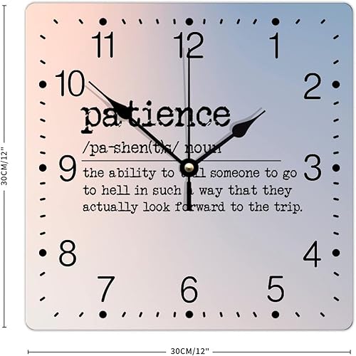 Miniatura 163 de Definición de recursos humanos Reloj de PVC con refranes inspiradores, números cuadrados, tipografía, impresión de poste de 12 pulgadas, silencioso