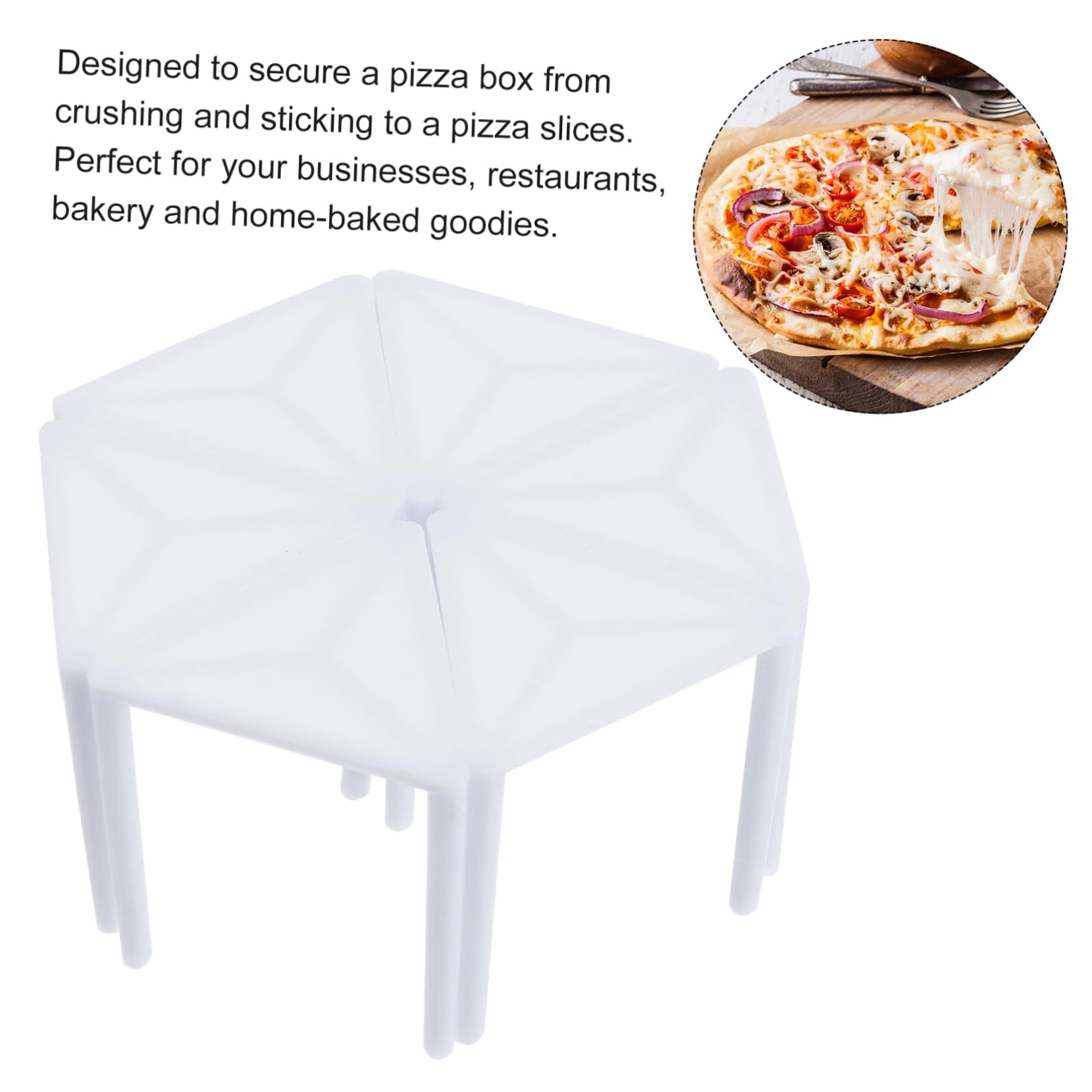 SOLUSTRE Elegant Pizza Bracket Plastic Tripod Stack for Home Restaurant Anti-stick Fixing Frame for Pizza Boxes