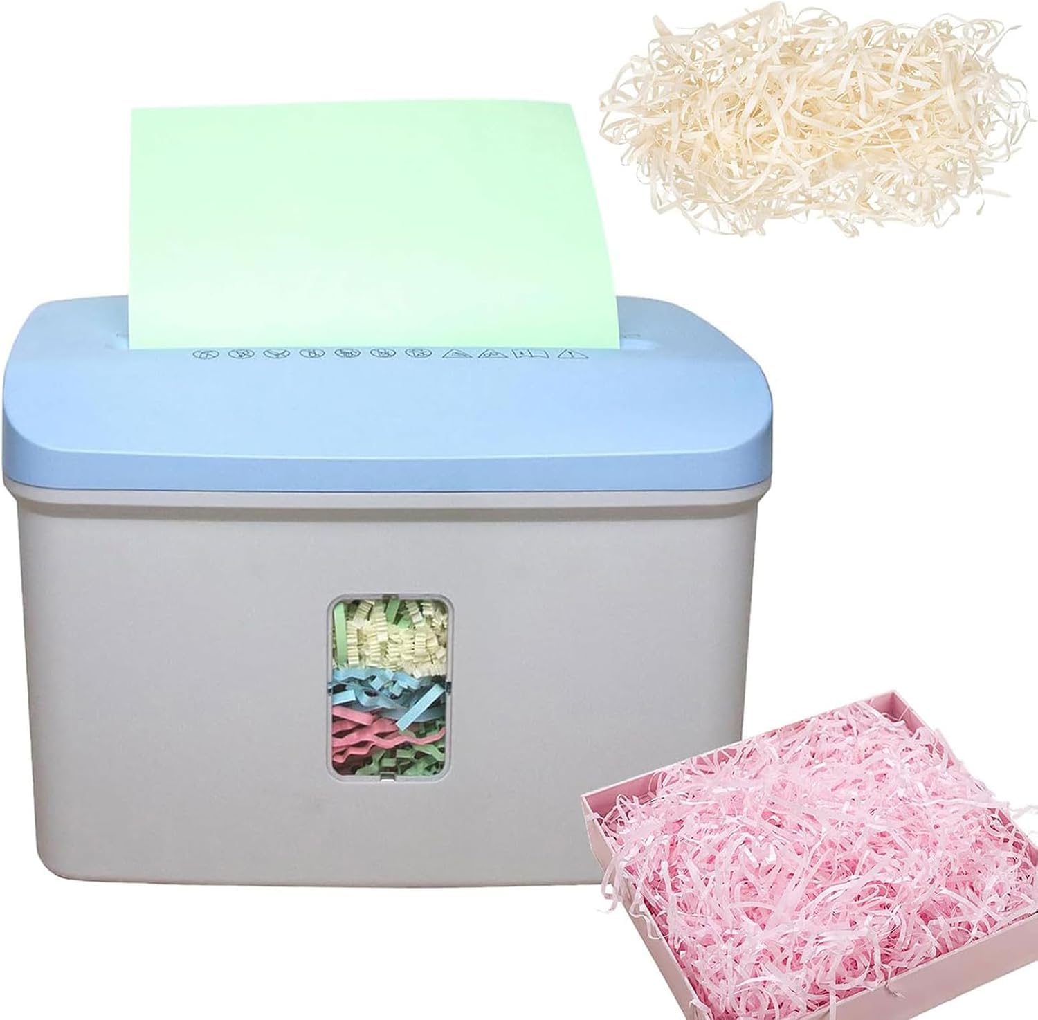 Destructora automática de Papel de Rafia con Corte Ondulado de 8,5 l | Cortadora eléctrica Segura de una Sola Mano para el hogar, la Oficina y el Envoltorio de Regalos.
