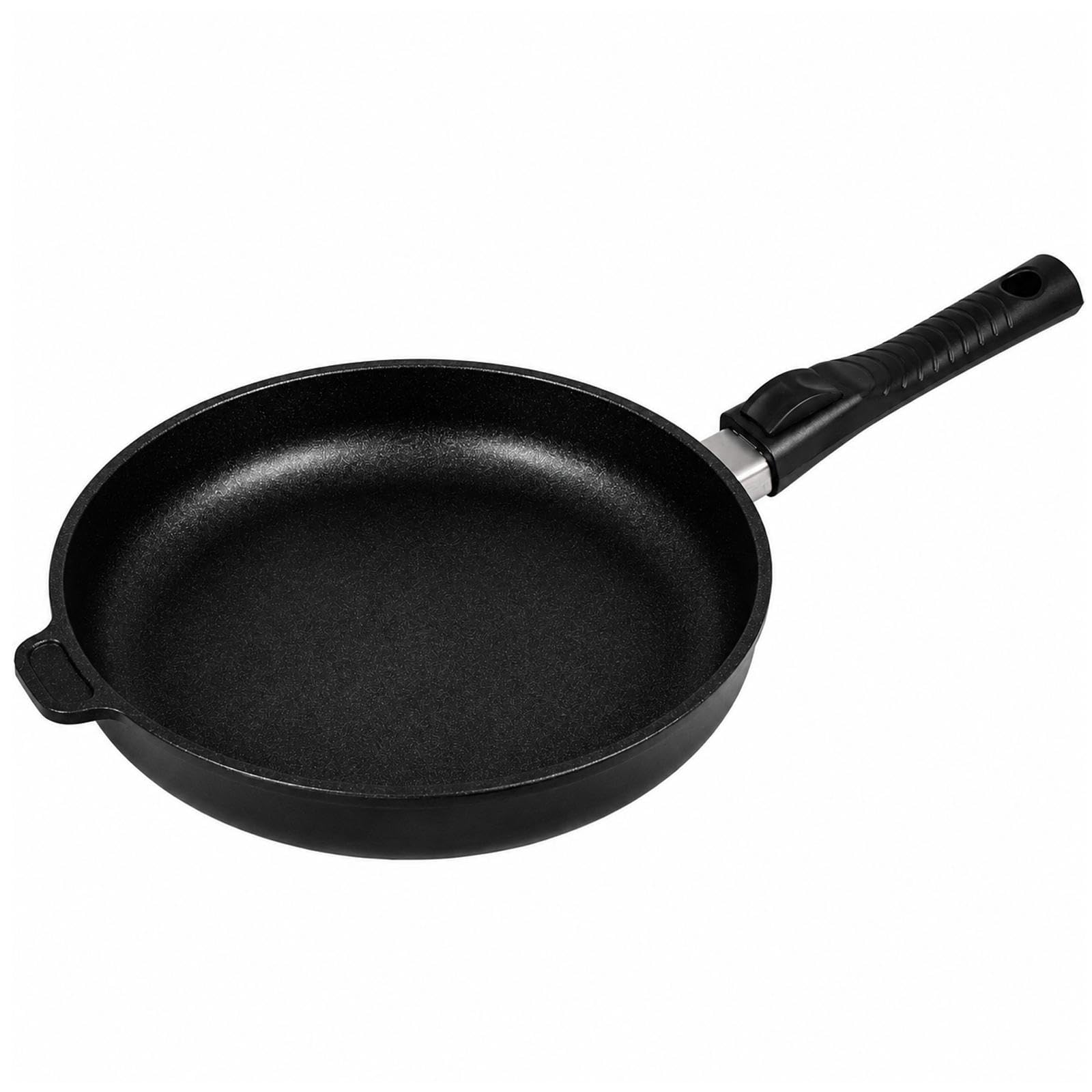 BAF Bratpfanne 20 cm aus Aluguss mit Glasdeckel & abnehmbarem Griff - Rand 5 cm hoch - Antihaft Flachrandpfanne geeignet für Induktion, Gas, Elektro & Backofen - Made in Germany
