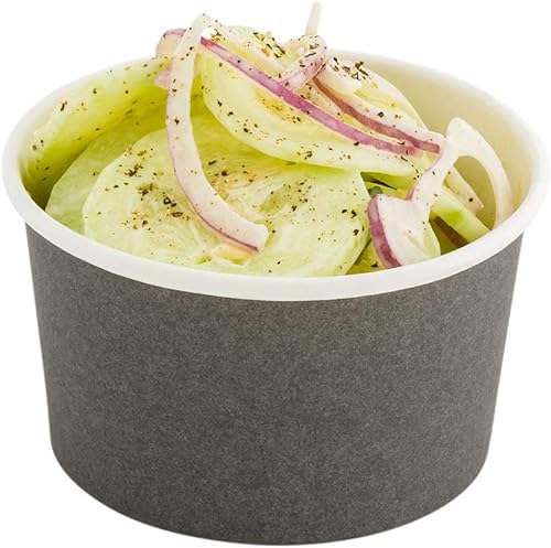 Coppetta - Tazas de postre de 12 onzas, 200 tazas desechables para helado, tapas se venden por separado, cuencos de yogur congelado de papel gris,