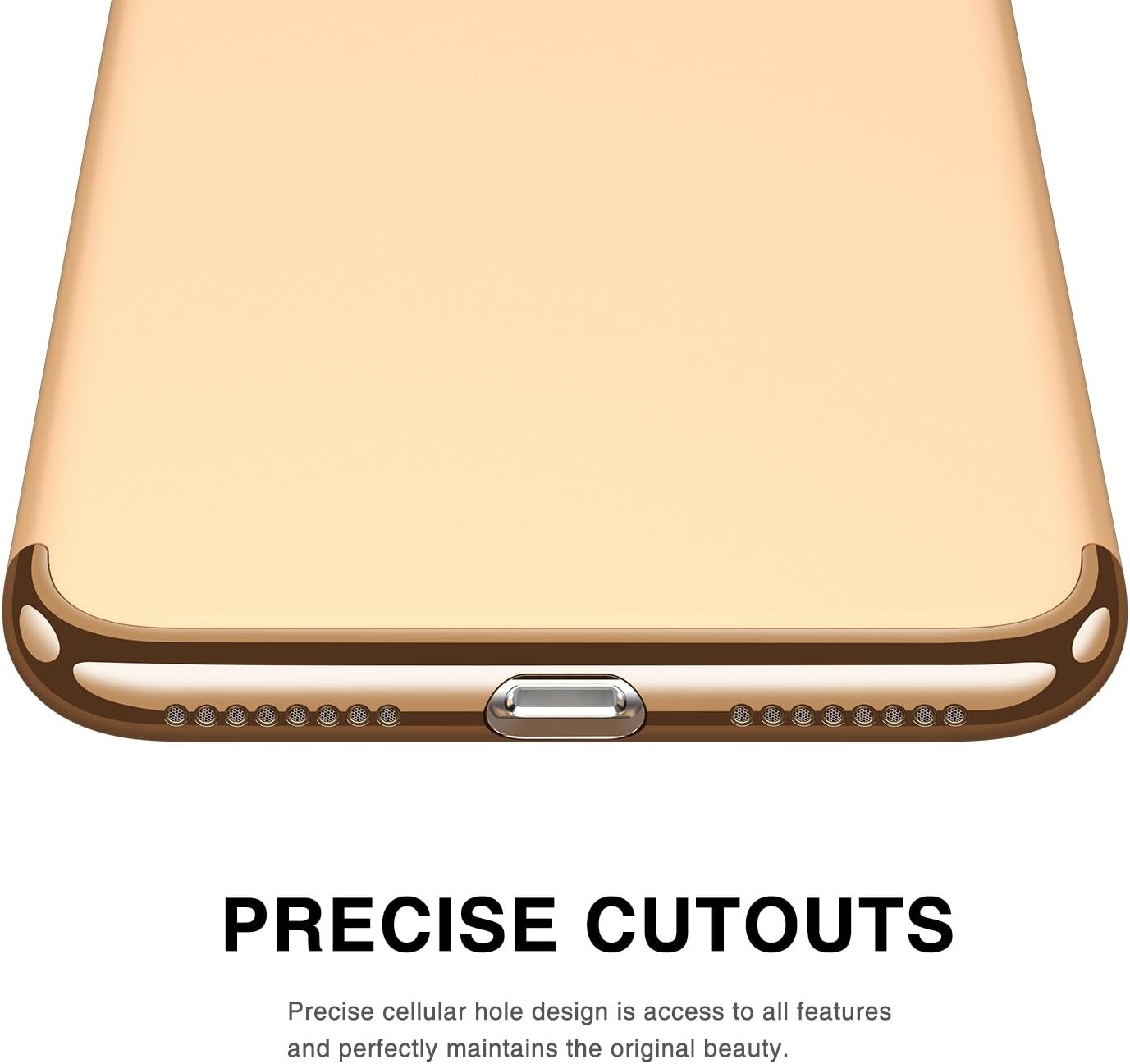 iPhone 7 Plus Case, RANVOO Thin Hard Slim Fit Stylish Cover with 3 Detachable Parts Case, Gold [Clip-ON]