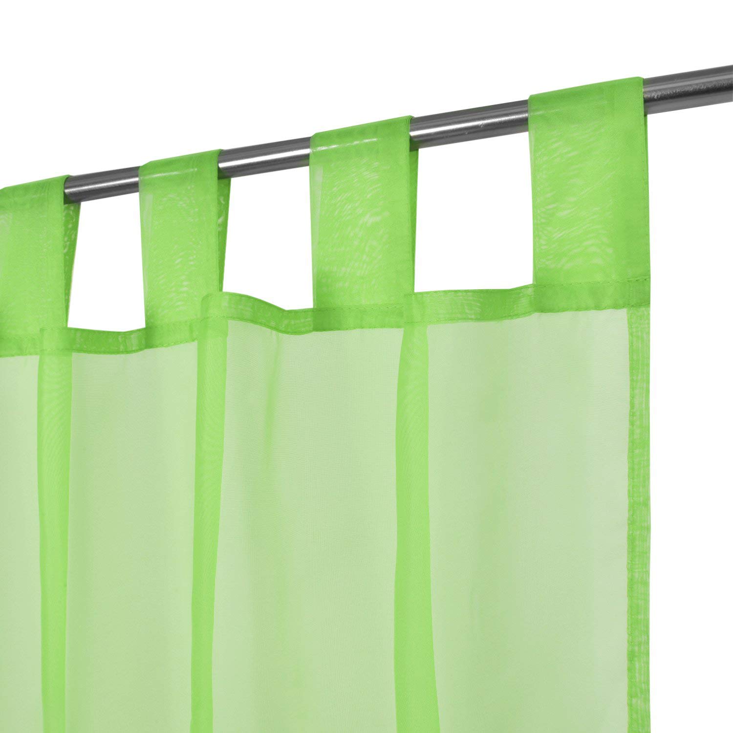 Megachest Lime Sheer Voile Tab Top Curtain(, 56" Widex90 Drop(W142cmxh228.5cm))