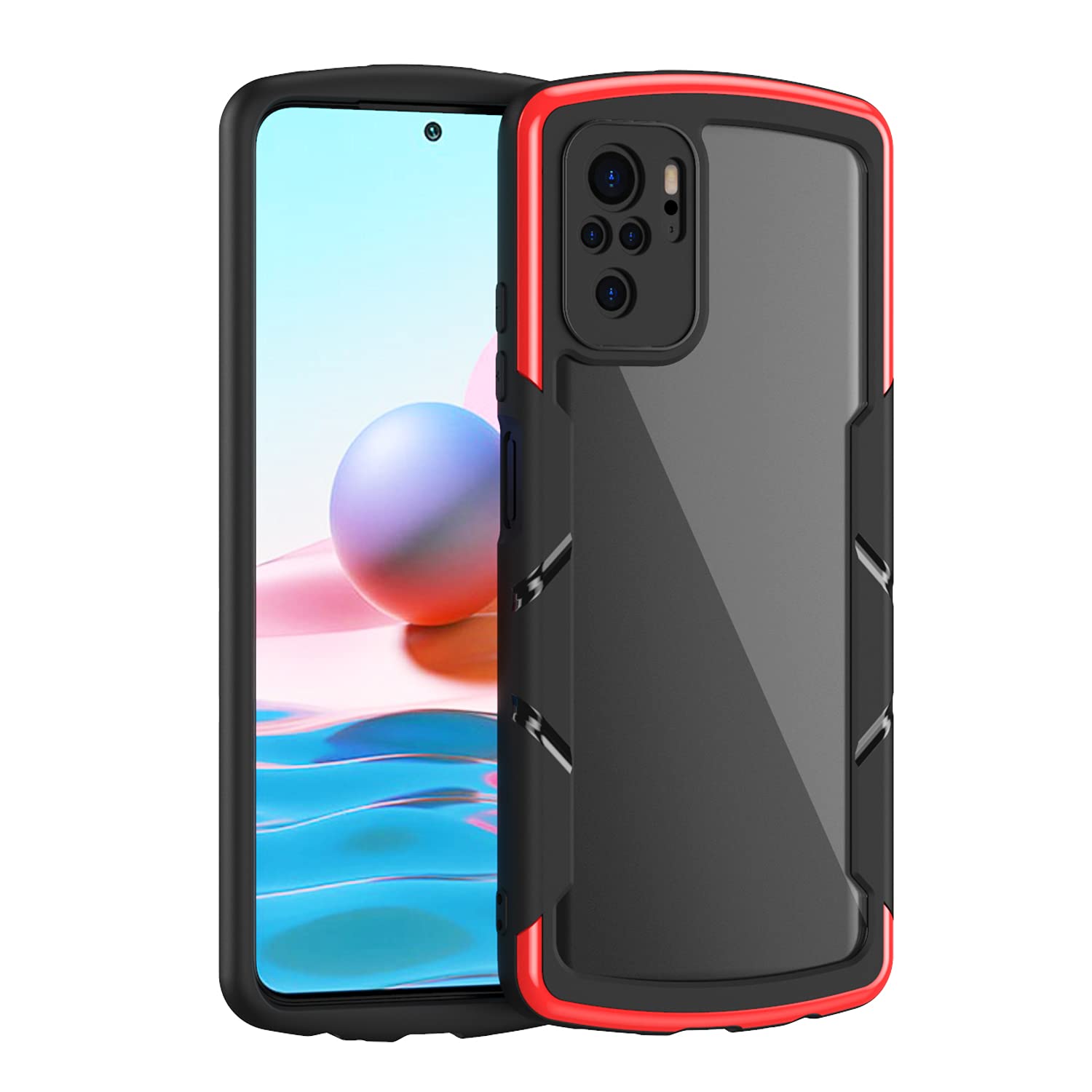 SPAZY CASE® New Clear Armor Phone Case,Crystal Clear Transparent Hard PC Back Case with TPU Bumper, Military-Grade Protection Case Cover for Redmi Note 10 4G / Note 10s -Red (B09GPMQQ3T) Amazon Price History, Amazon Price Tracker