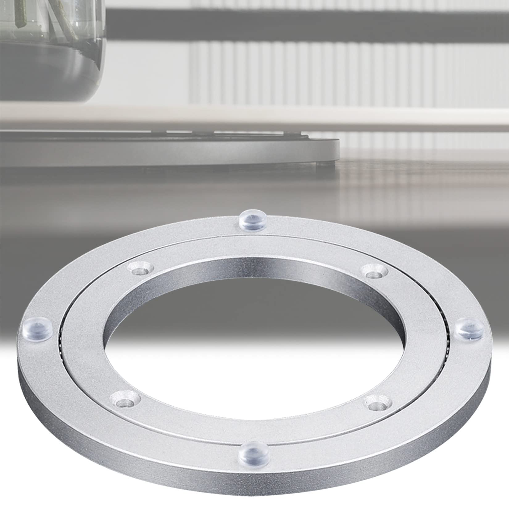 Plateau tournant rotatif à 360° en alliage d'aluminium - Anneaux de 12 cm à 100 cm pour un accès et une organisation faciles sur les tables
