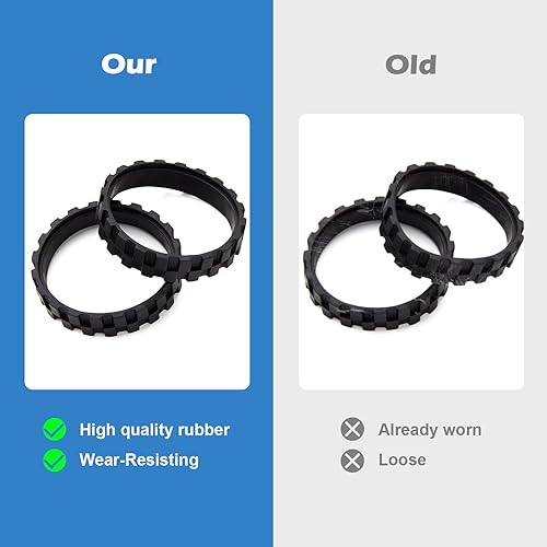 Miniatura 3 de Neumático de repuesto compatible con IRobot Roomba Wheels Series 500, 600, 700, 800, 900 e I3, I6, I7, E5, E6, J9 Neumático antideslizante de alta