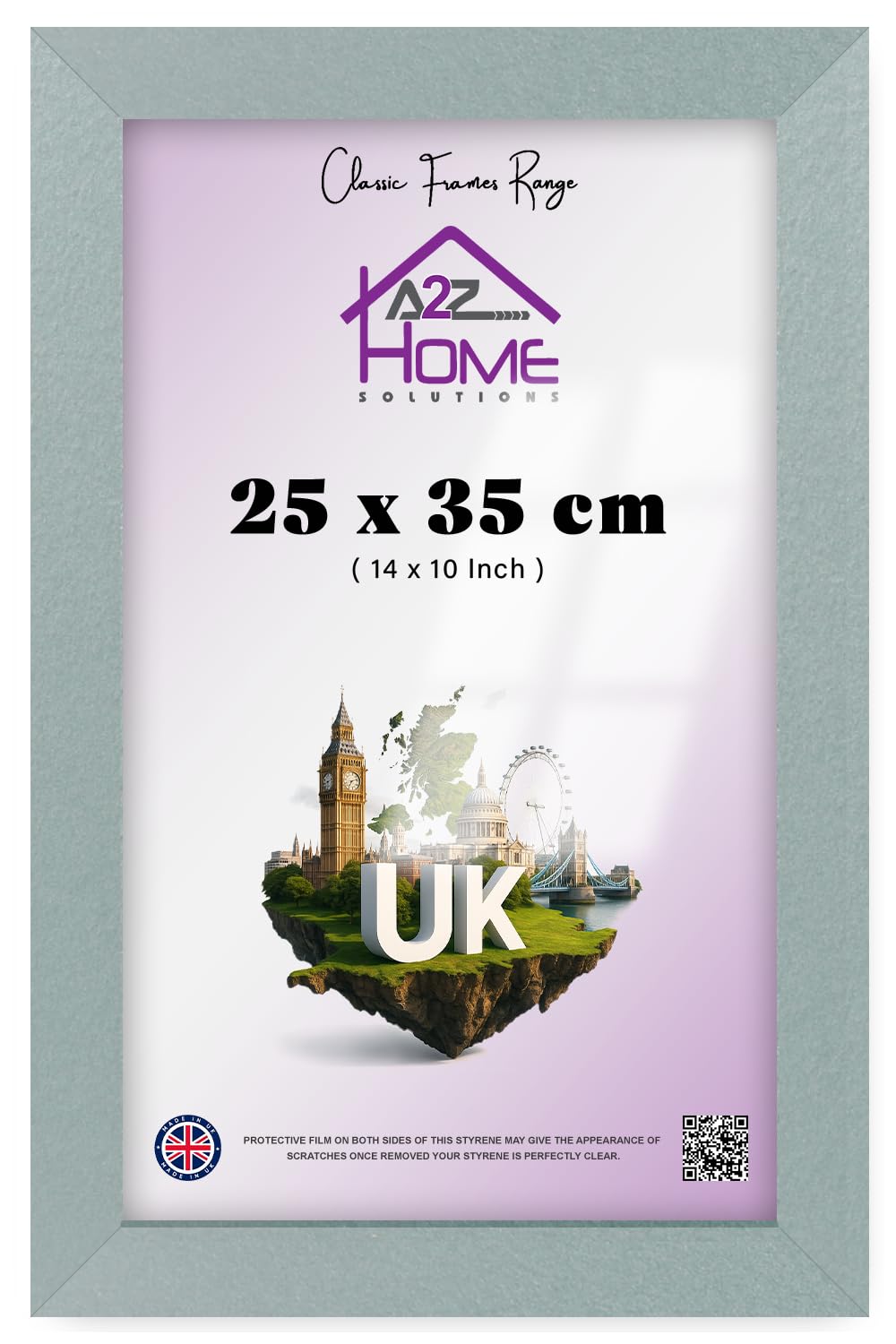A2Z Home Solutions® Large Wall Picture Frame Stunning Look Quality Backing Landscape & Portrait Display Photo Frame For Wall Poster Canvas Painting Certificate Art Gallery (35x25 cm, Silver)