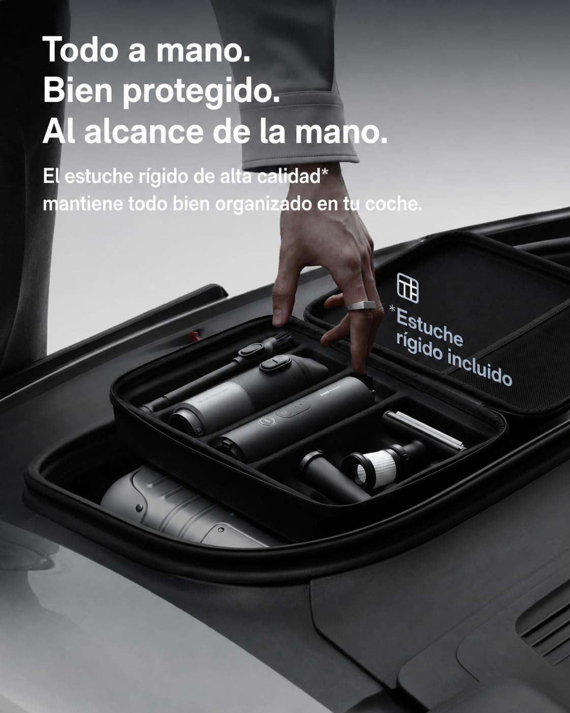 HOTO Aspirador de Mano para Coche, Aspirador Coche Potente de 20.000 Pa | Mini aspiradora sin cable 4 en 1: soplador, inflador, vacío, coche, hogar, oficina, teclados, pelo mascotas