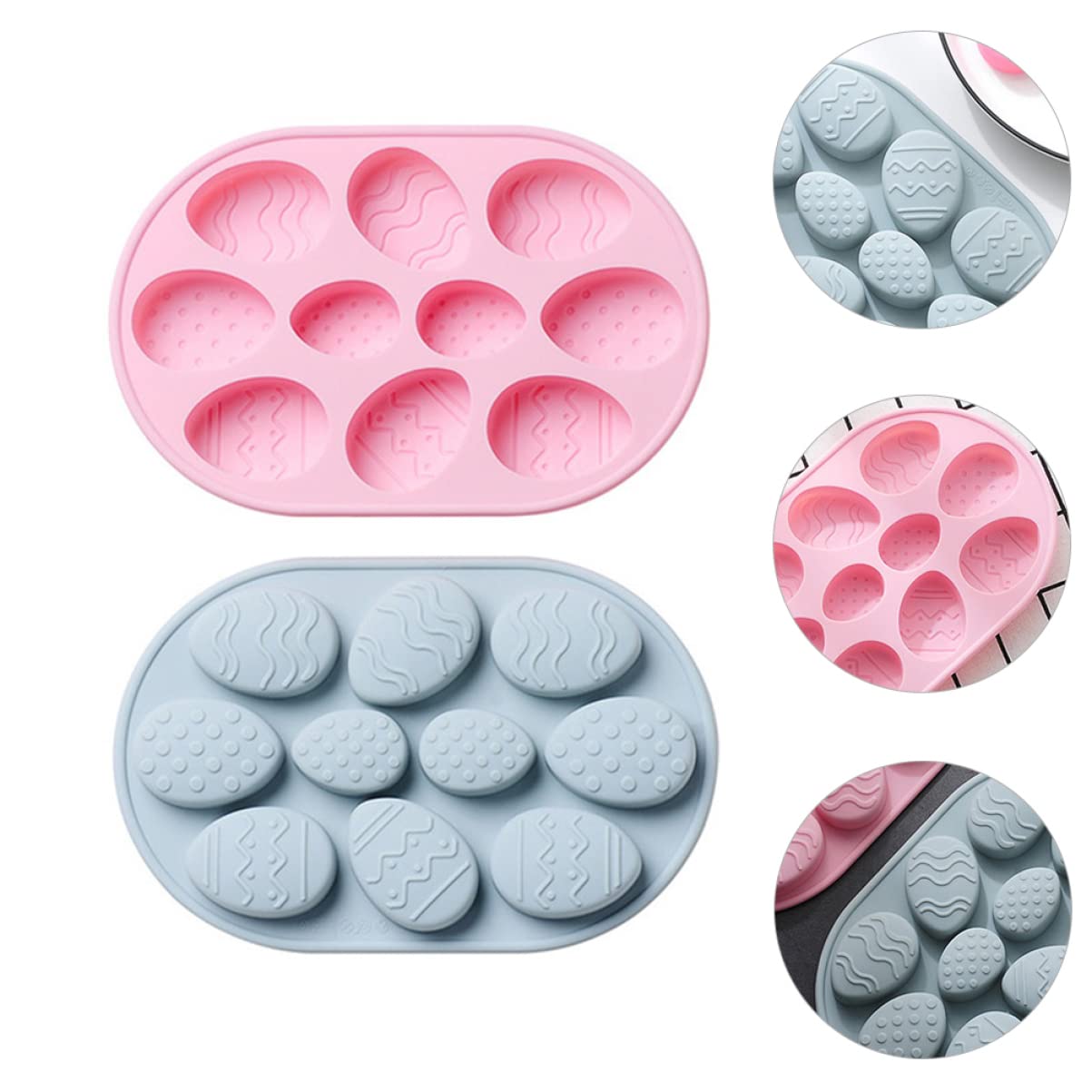 Amosfun Lot De 3 Moules À Gâteaux En Silicone Pour La Cuisson Lot De 10 En Forme De Pâques Biscuits Numériques Non Nettoyants Outil Décoratif Pour Gâteaux De Pâques 2 Pièces X 3