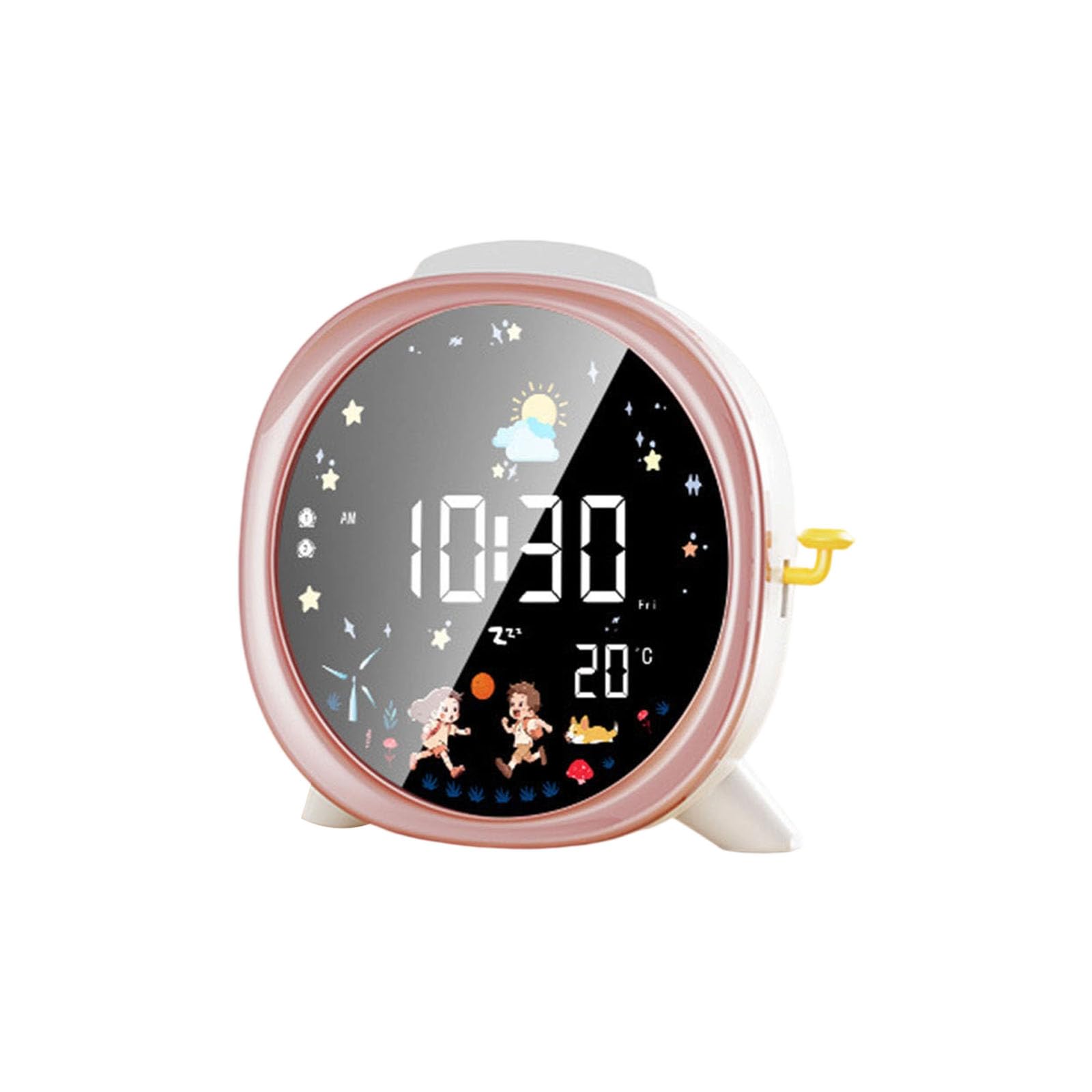 Buxuaaaa LCD Digital Alarm Clock with Night Light Intelligent Wake Up Function Double Alarm Temperature Display for Bedroom Kids Elderly Quiet Clock