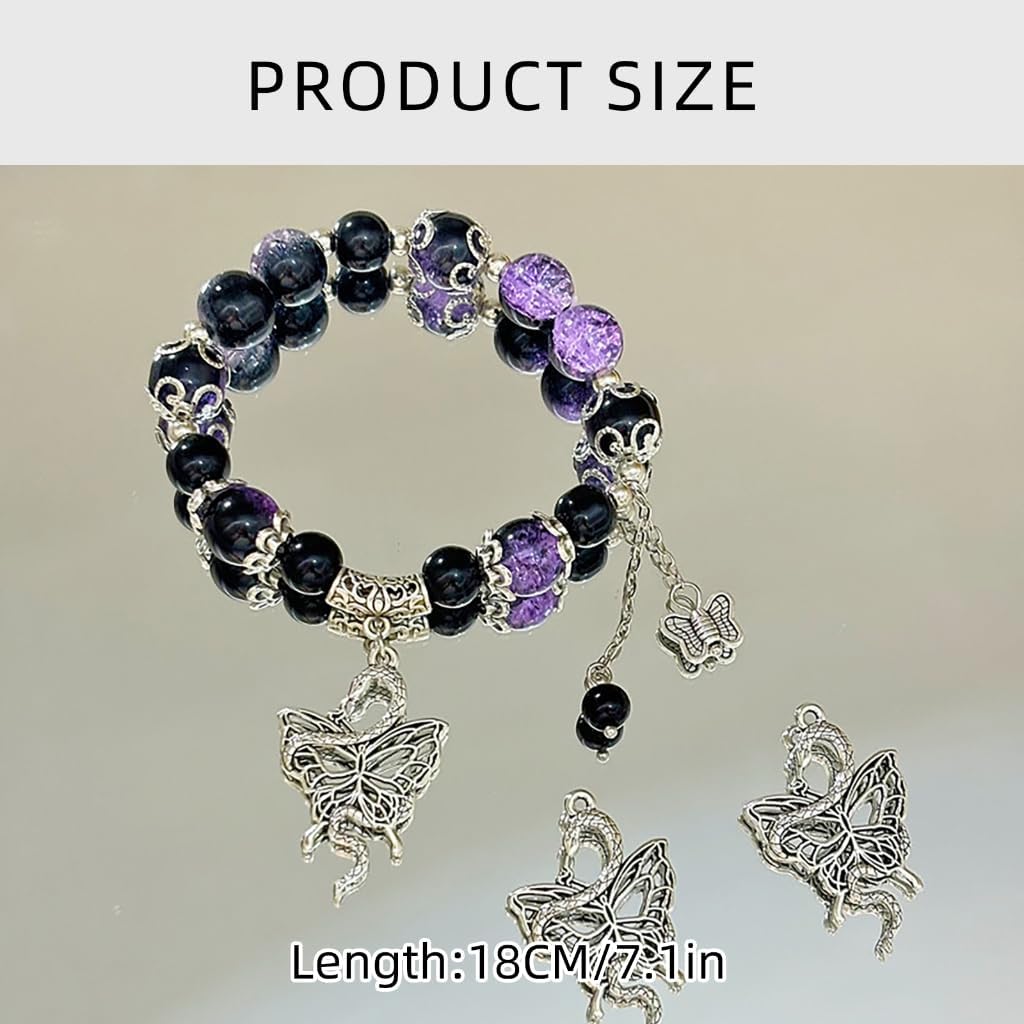 Unique Butterfly and Snake Bracelet for Women Adjustable Wristchain for Parties