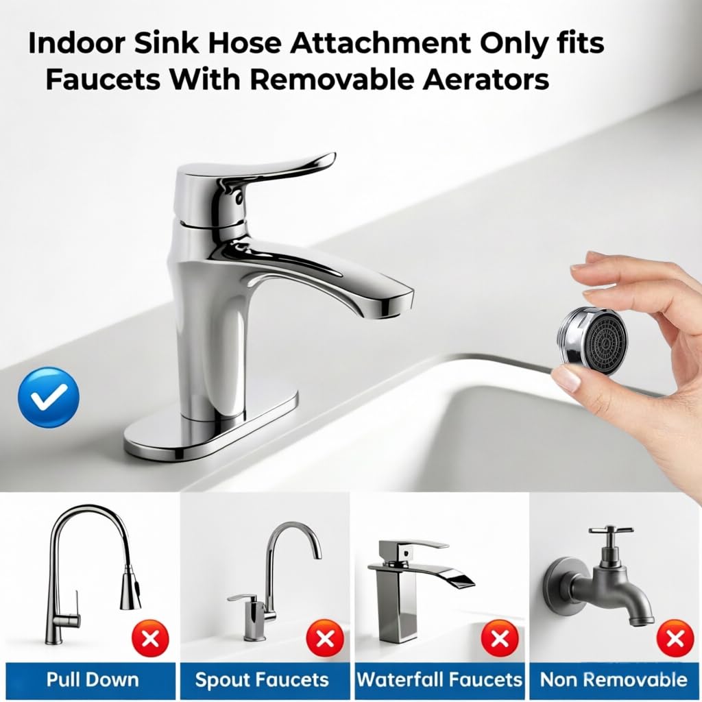 Attacco per tubo flessibile per lavello interno, tubo dell'acqua espandibile da 6,5 m, con 7 adattatori per rubinetto per cucina e bagno, irrigazione piante, bagno per animali domestici e pulizia