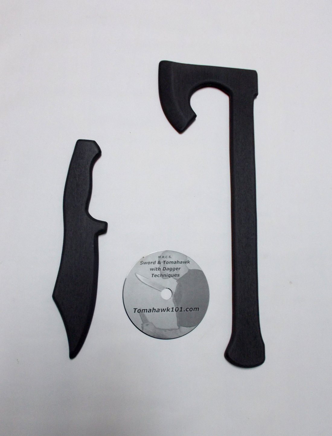 Viking Axe Training Tomahawk and Tactical B Dagger Knife Instruction Techniques Video Polypropylene FMA Replica